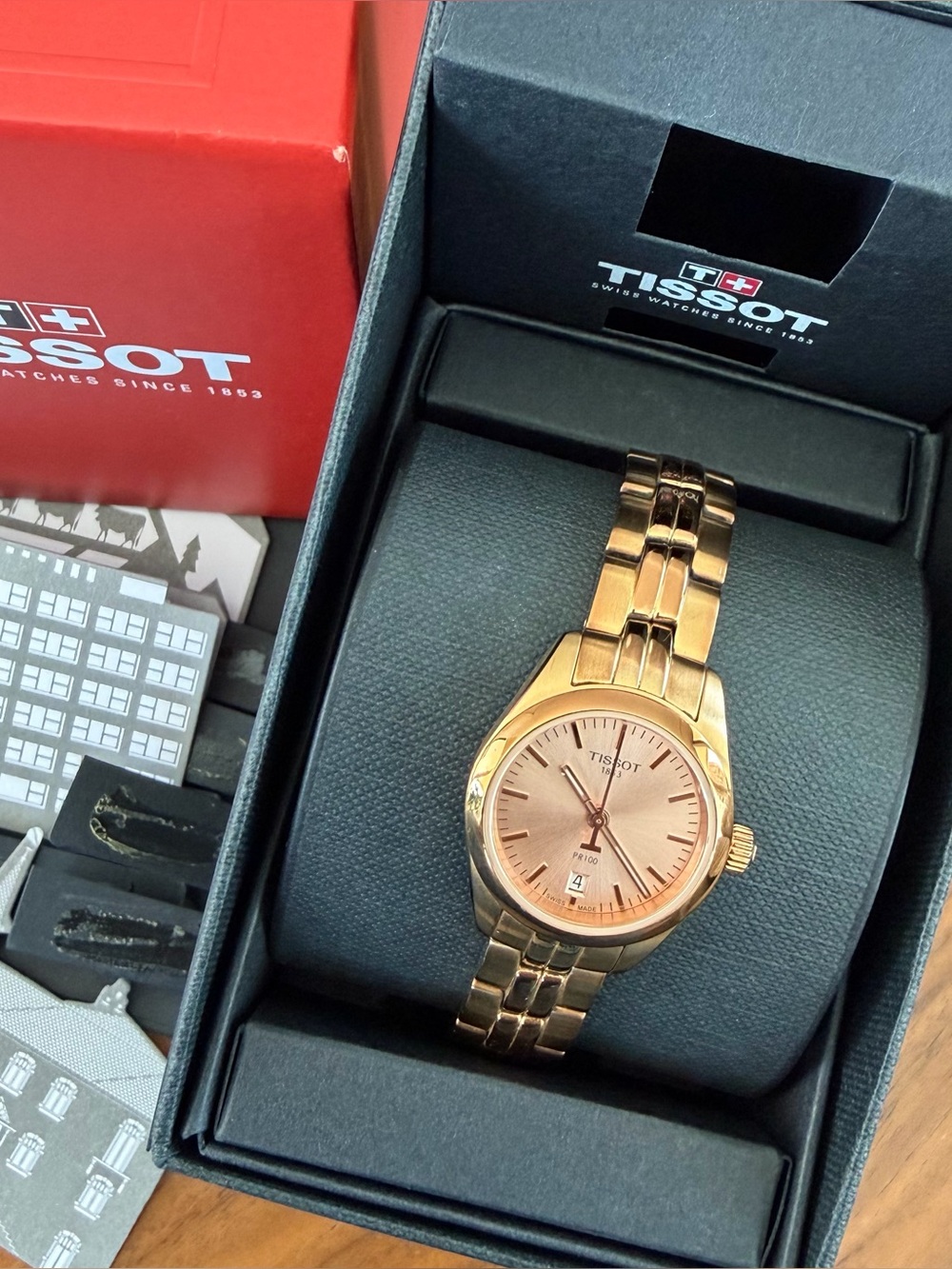 Tissot PR100 Rose Gold Ladies Bracelet Watch